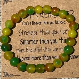 Stone Bracelet New Always Remember Positive Affirmation Stretches Gift Present